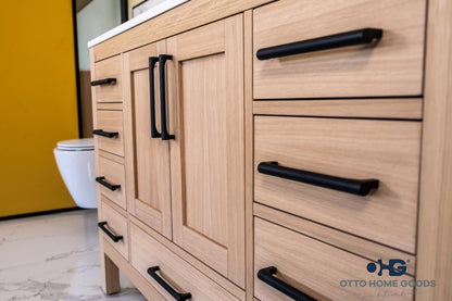 Ashley 72" Natural Oak Double Bowls Bathroom Cabinet