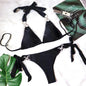 Bikini Bright Crystal Swimsuit Solid Color Lace-up High-end Sexy Swimsuit Women Swimsuit