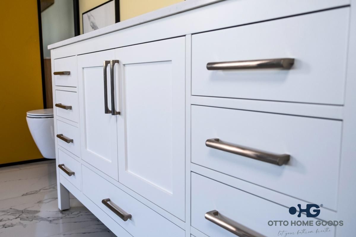 Ashley 60" White Single Bowl Bathroom Cabinet