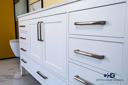 Ashley 60" White Single Bowl Bathroom Cabinet
