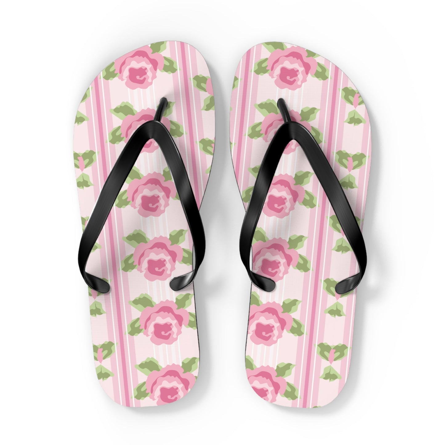 Customizable: Floral Flip Flops, Cute Summer Sandals, Beach Footwear, Vacation Essentials, Flower Printed Rubber Flip Flops