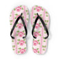 Customizable: Floral Flip Flops, Cute Summer Sandals, Beach Footwear, Vacation Essentials, Flower Printed Rubber Flip Flops