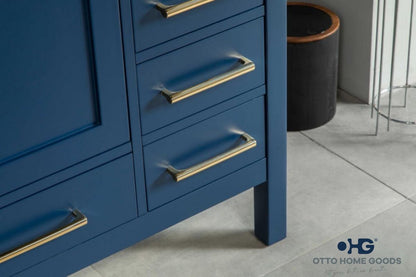 Ashley 60" Blue Single Bowl Bathroom Cabinet