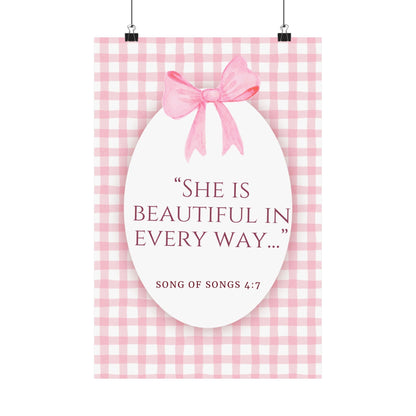 Inspirational Wall Art Poster, Motivational Decor, Gift for Her, Perfect Dorm Decor, Christian Home Decoration