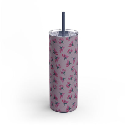 Customizable: Floral Pattern Tumbler, Personalized Gift for Coffee Lovers, Travel Mug for Women, Insulated Drinkware, Trendy Water Bottle