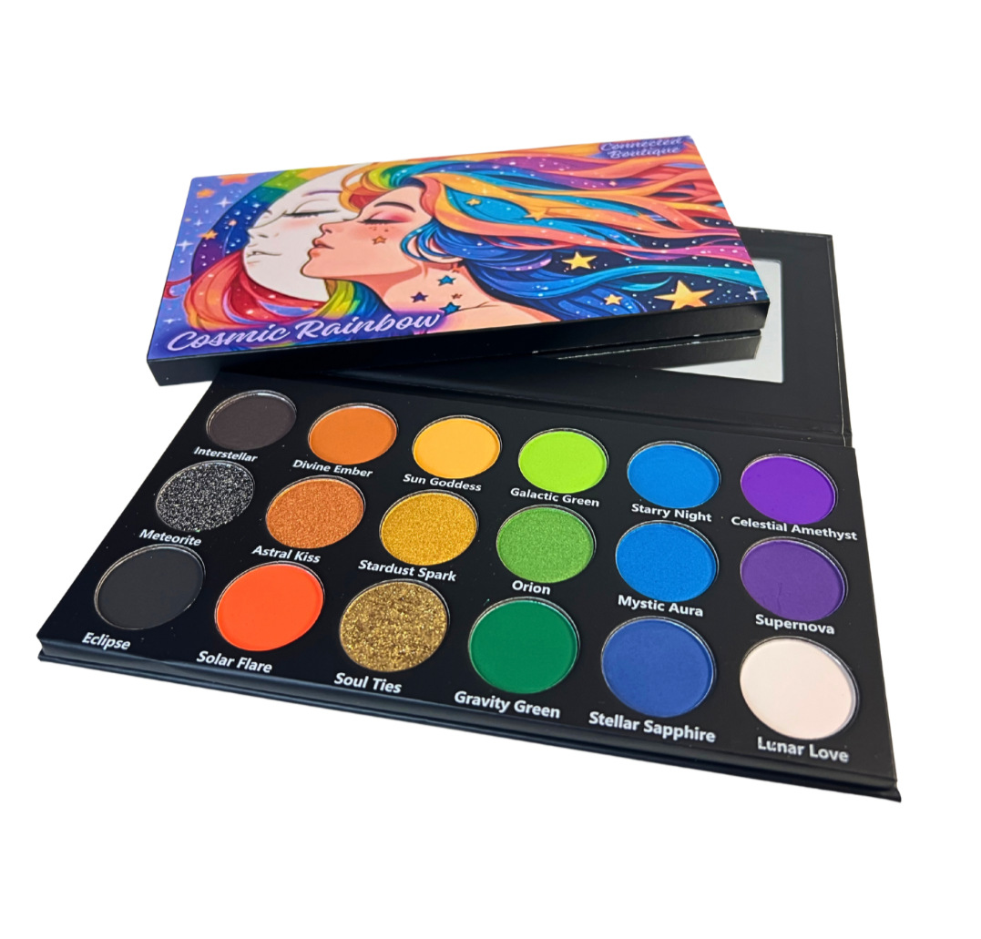 Cosmic Rainbow 18‑Shade Eyeshadow Palette – Celestial Hues & Glitter