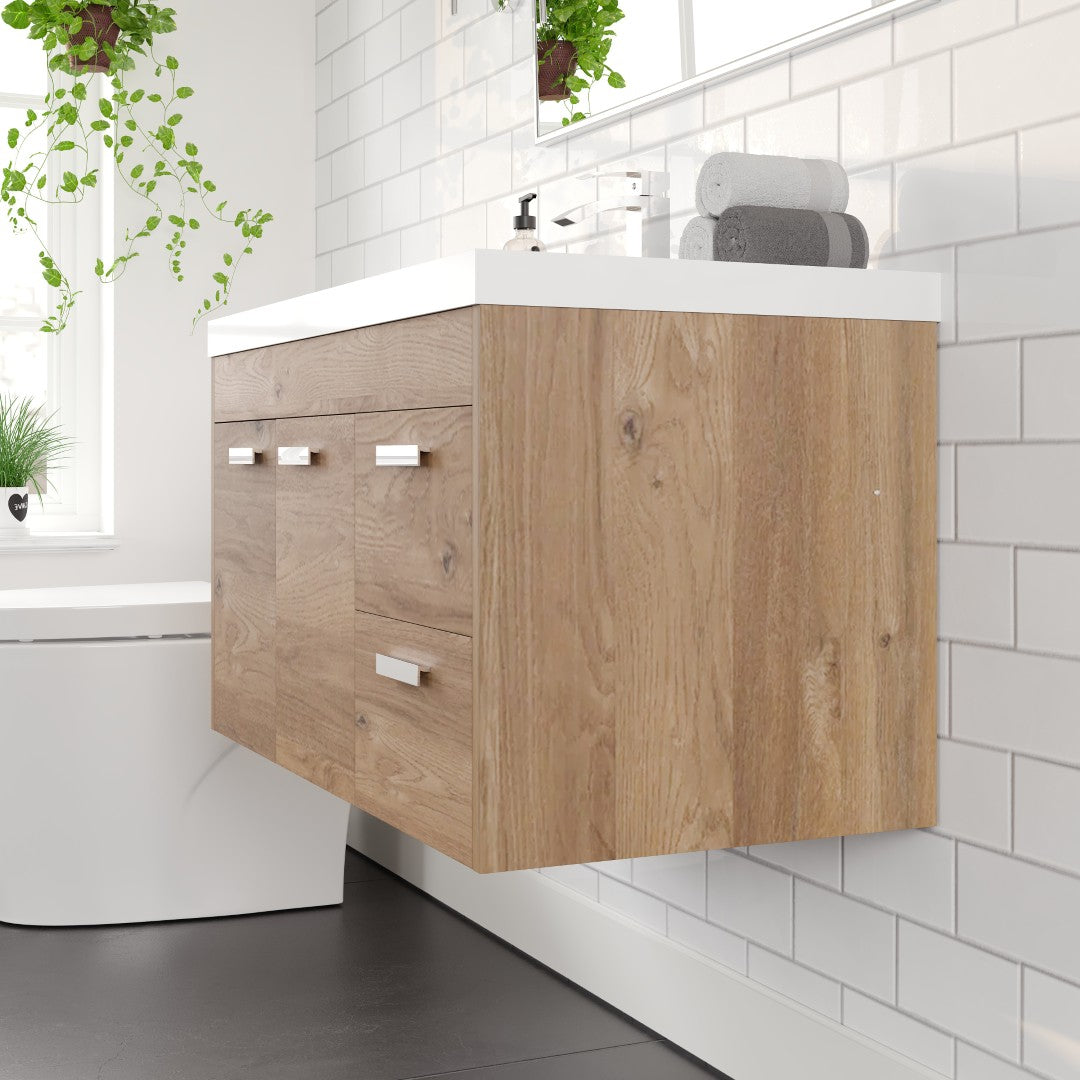 Eviva Lugano Bath Vanity with Acrylic Top and Integrated Sink (24"-84")