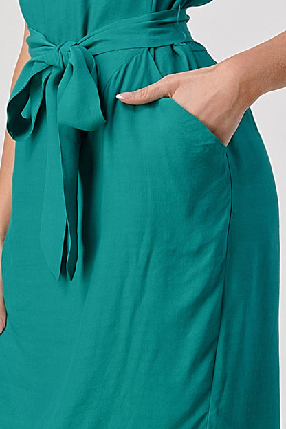Elegant Cap-Sleeve Dress with Tie Waist | Apparel | Kitchen + Metal
