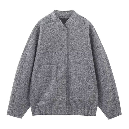 Women's Pocket Loose Bomber Jacket Coat