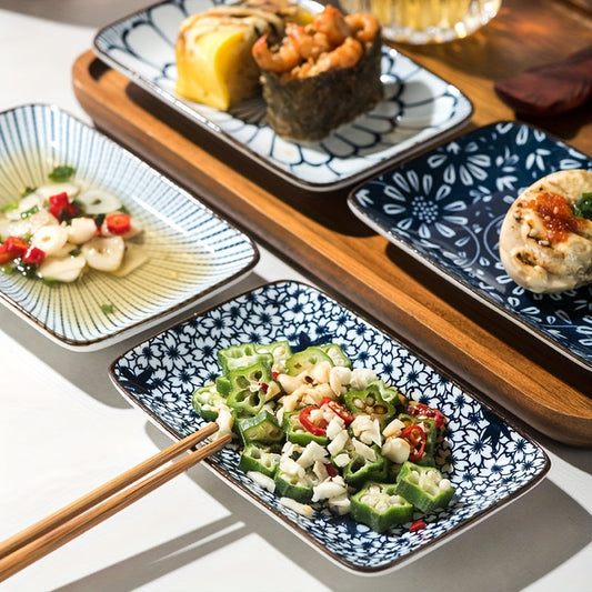 Boho Chic Ceramic Plate Set  Perfect for Sushi  Desserts