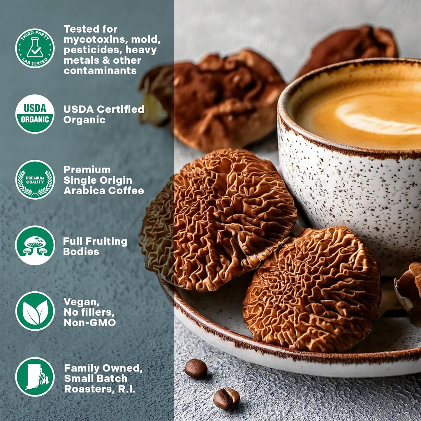 Organic Lion's Mane and Chaga Mushroom Coffee Dark Roast