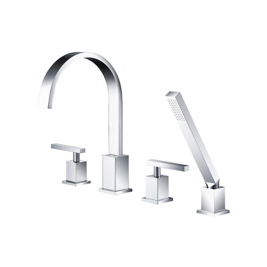 Flusso 150.2400 4 Hole Deck Mounted Roman Tub Faucet With Hand Shower
