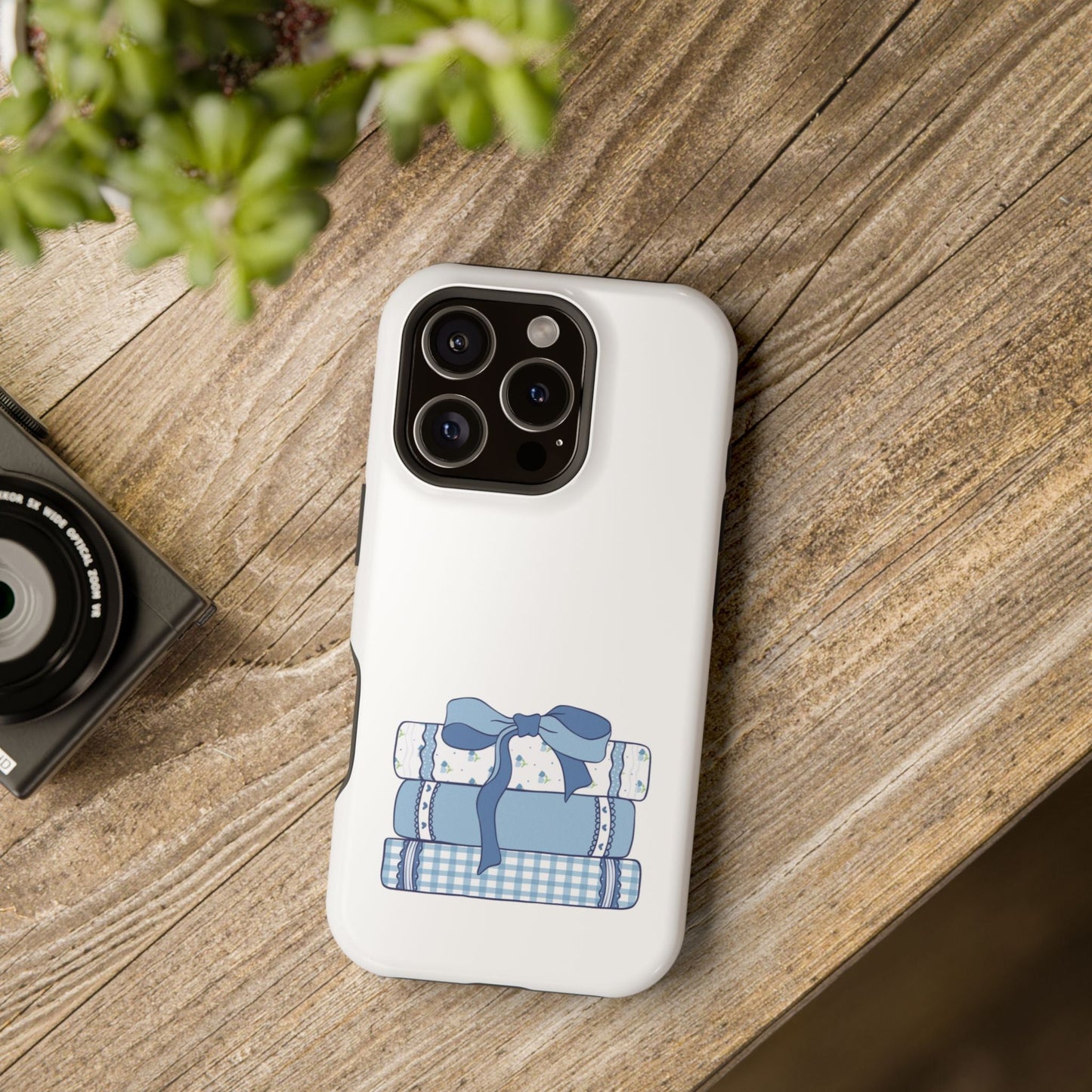 Customizable: Books & Bows Aesthetic Phone Case, College Student Gift, Impact-Resistant Cover, Book Lover's Accessory, Graduation Present, School Spirit Merchandise