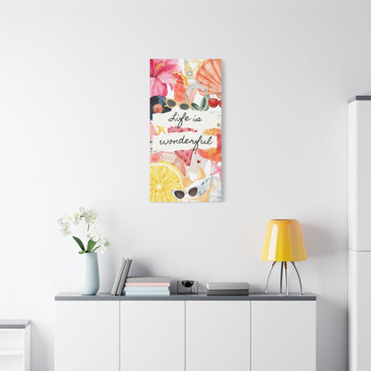 Life is Wonderful Canvas Wall Art, Colorful Decor, Inspirational Gift, Home Display, Summery Wall Art, Motivational Print