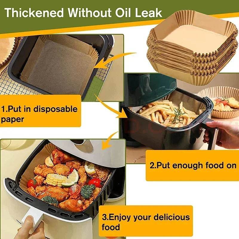 Air Fryer Paper Accessories Airfryer Baking Paper Disposable Liners, Non stick Parchment Aerogrill Paper for Convection Oven