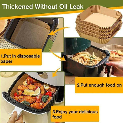 Air Fryer Paper Accessories Airfryer Baking Paper Disposable Liners, Non stick Parchment Aerogrill Paper for Convection Oven