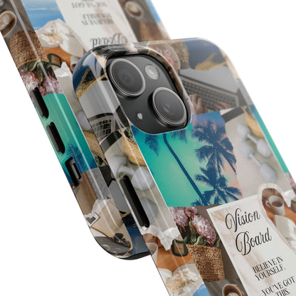 Inspiring Vision Board Phone Case, Motivational Tough Case, Adventurous Gift for Her, Self-Care, Dream Big, Unique Phone Accessory
