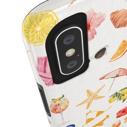 Customizable: Tropical Summer Phone Case, Vivid Coastal Design, Perfect Gift for Beach Lovers, Vacation Memories, Durable Tough Cases