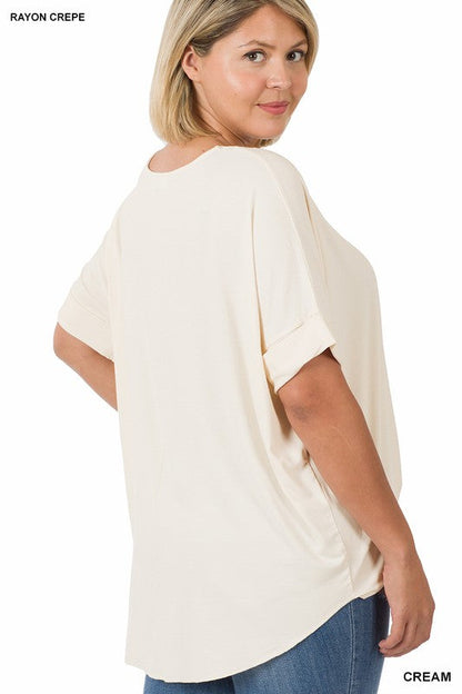ZENANA Plus Rayon Span Crepe Layered-Look Top