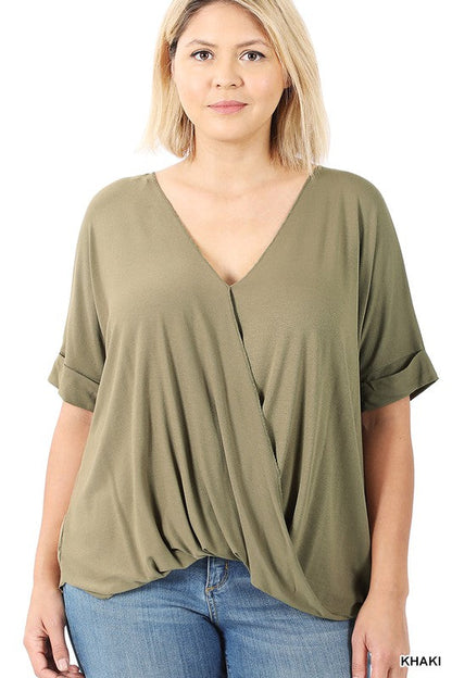 ZENANA Plus Rayon Span Crepe Layered-Look Top