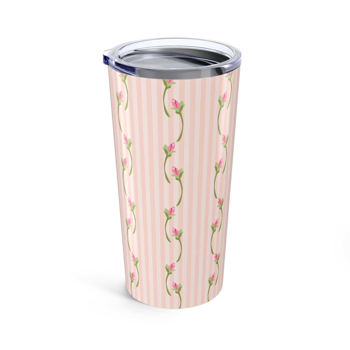 Customizable: Floral Striped Tumbler | 20oz Travel Mug | Perfect Gift for Mother's Day, Weddings, Tea Lovers, Spring Decor
