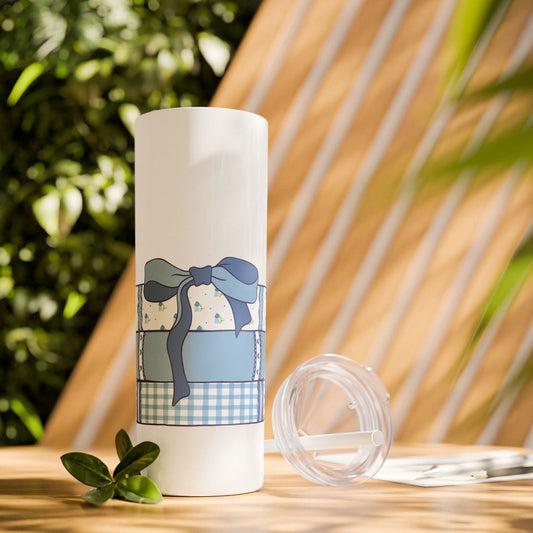 Customizable: Girly Book Club Skinny Tumbler with Straw, 20oz | Perfect for Events, Gifts, Coffee, and Summer Drinks