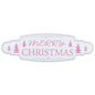 20" Merry Christmas Pink and White Wide Metal Sign