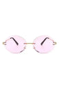 Round Oval Rimless Circle Vintage Sunglasses