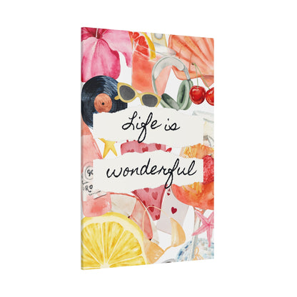 Life is Wonderful Canvas Wall Art, Colorful Decor, Inspirational Gift, Home Display, Summery Wall Art, Motivational Print