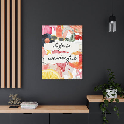 Life is Wonderful Canvas Wall Art, Colorful Decor, Inspirational Gift, Home Display, Summery Wall Art, Motivational Print