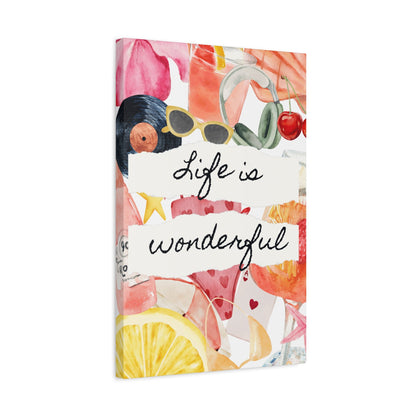 Life is Wonderful Canvas Wall Art, Colorful Decor, Inspirational Gift, Home Display, Summery Wall Art, Motivational Print
