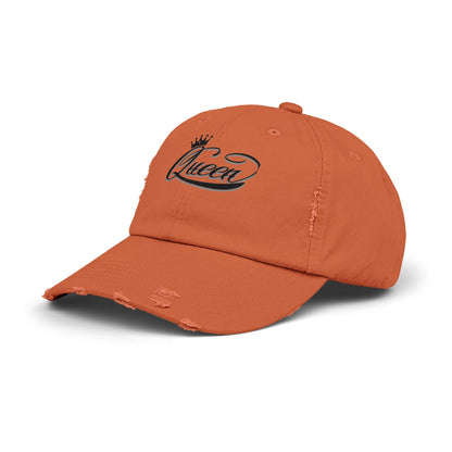 Distressed Queen Cap - Vintage Style Unisex Baseball Hat, Hip Hop Headgear & Streetwear Fashion Accessory