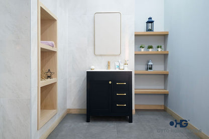 Aria Black 30" Bathroom Cabinet