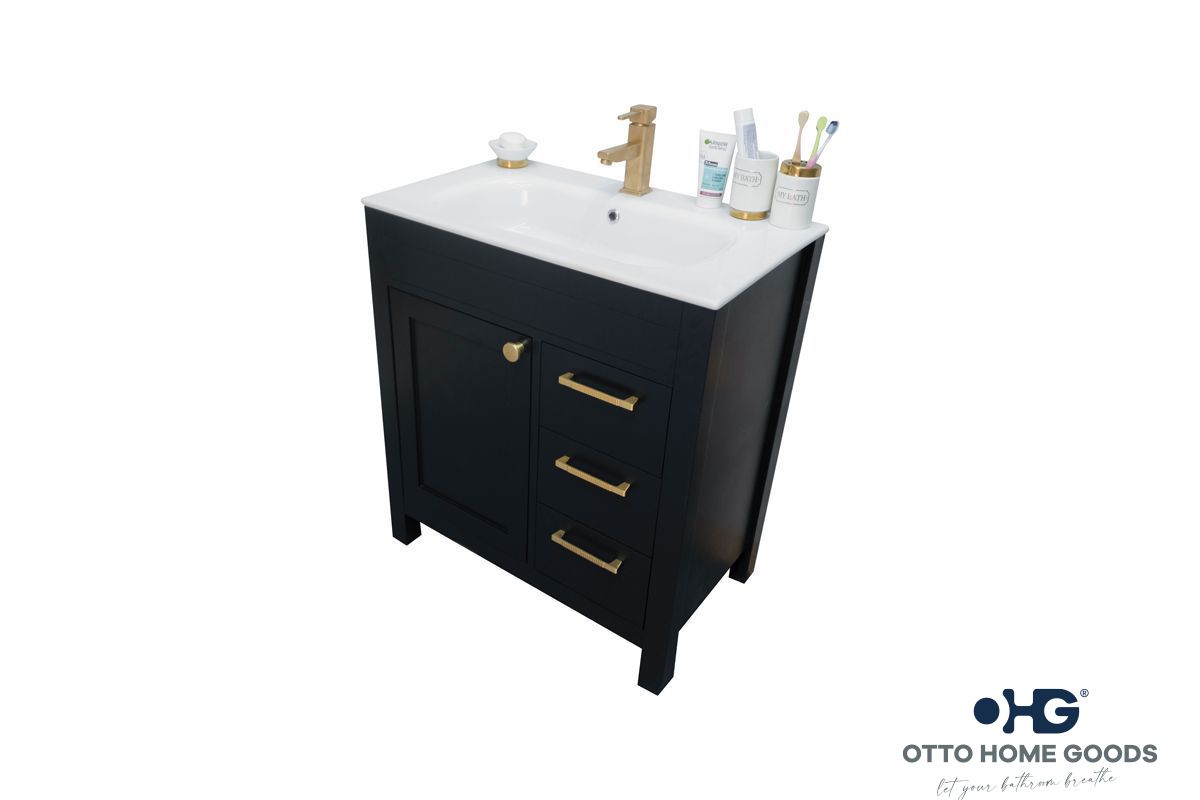 Aria Black 30" Bathroom Cabinet