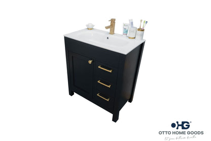 Aria Black 30" Bathroom Cabinet