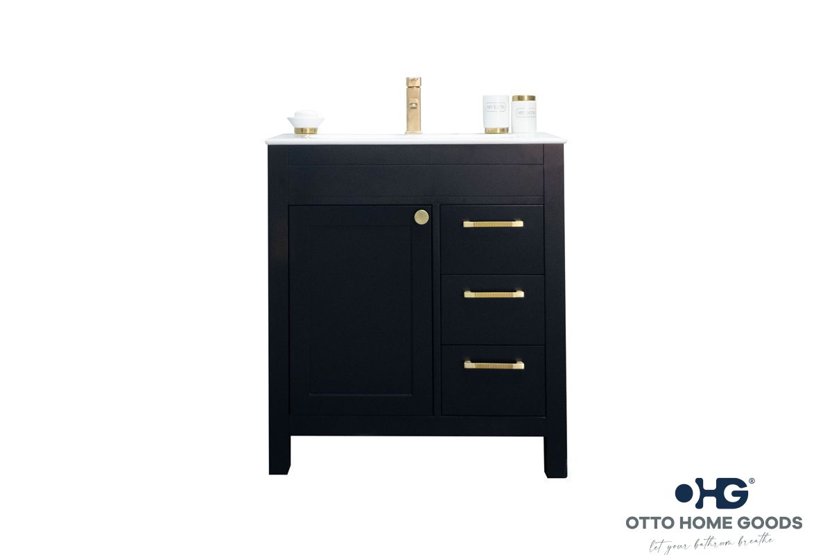 Aria Black 30" Bathroom Cabinet