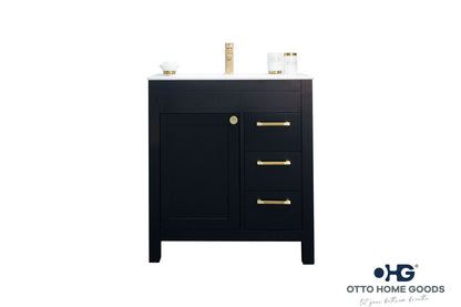 Aria Black 30" Bathroom Cabinet