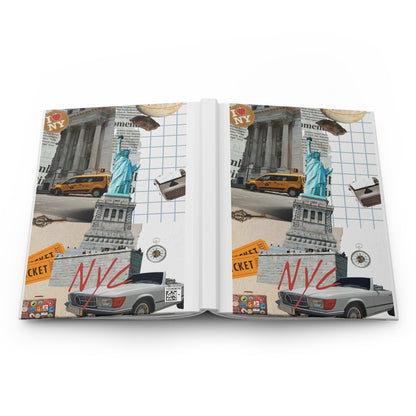 NYC-Inspired Hardcover Journal, Travel Diary, Gift for Writers, Vintage NYC Art, City Lover's Notebook, Sketchbook