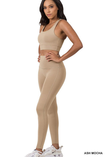 ZENANA Athletic Racerback Tank Top & Leggings Set
