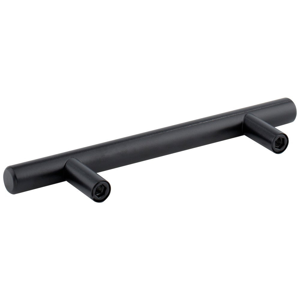 96 mm Center-to-Center Hollow Matte Black Stainless Steel Naples Cabinet Bar Pull