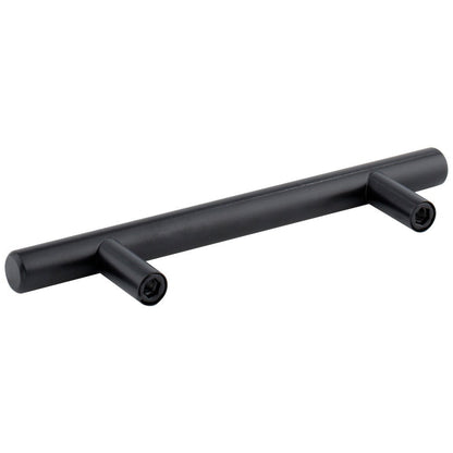 96 mm Center-to-Center Hollow Matte Black Stainless Steel Naples Cabinet Bar Pull