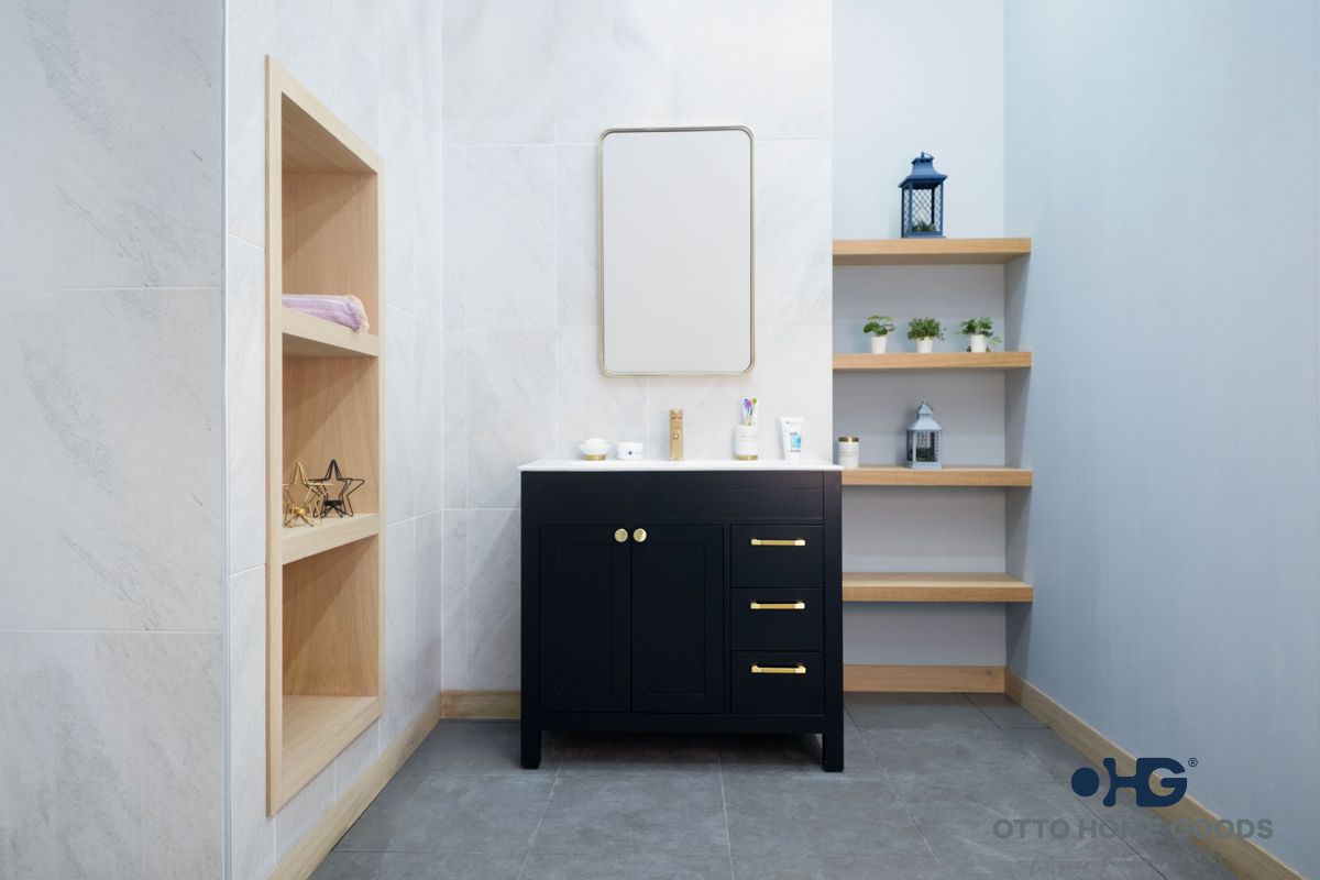 Aria Black 36" Bathroom Cabinet