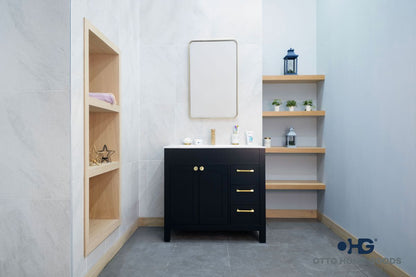 Aria Black 36" Bathroom Cabinet