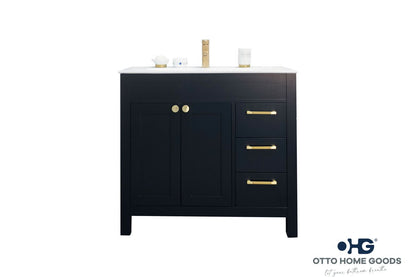 Aria Black 36" Bathroom Cabinet