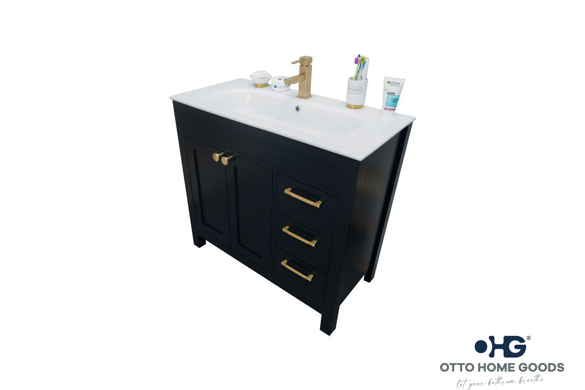 Aria Black 36" Bathroom Cabinet