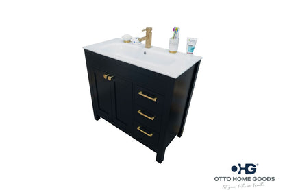 Aria Black 36" Bathroom Cabinet