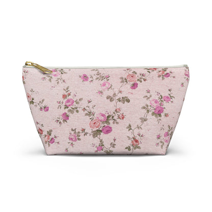 Customizable: Floral Accessory Pouch, Makeup Bag, Travel Organizer, Gift for Her, Pink Floral Bag, Cosmetic Case, Everyday Essentials