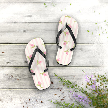 Customizable: Chic Floral Flip Flops for Summer, Trendy Beach Sandals, Perfect for Vacation, Gifts for Her