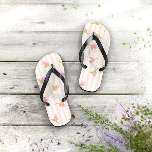 Customizable: Chic Floral Flip Flops for Summer, Trendy Beach Sandals, Perfect for Vacation, Gifts for Her