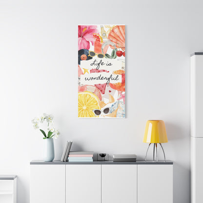 Life is Wonderful Canvas Wall Art, Colorful Decor, Inspirational Gift, Home Display, Summery Wall Art, Motivational Print